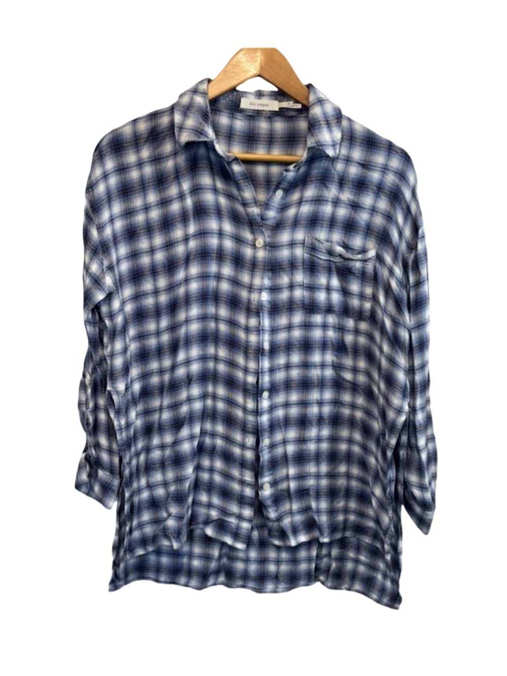 Blu Pepper Blue Plaid Button Down Shirt